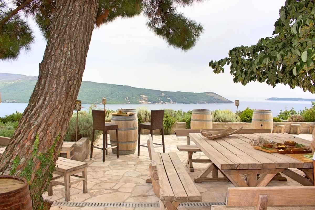 Coastal Montenegrin wine tourism tasting at Savina winery terrace