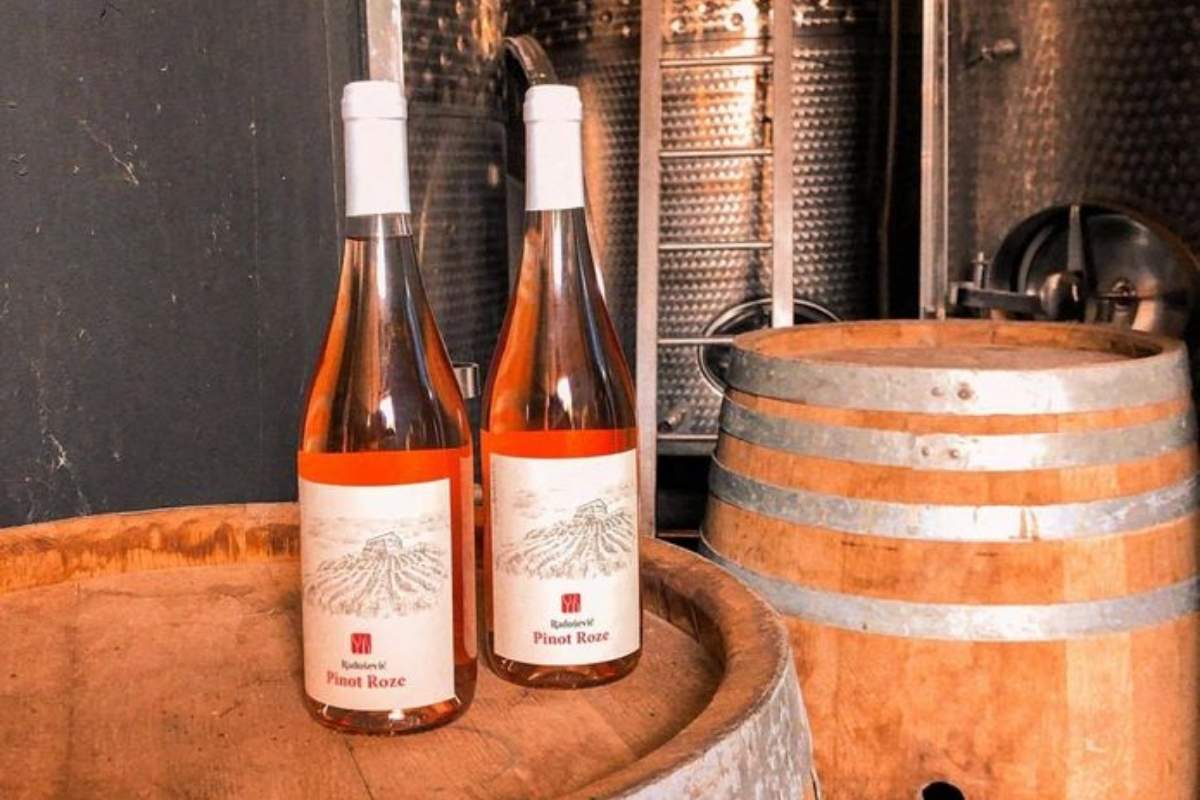 Radošević rose wine bottle of Pinot rose wine