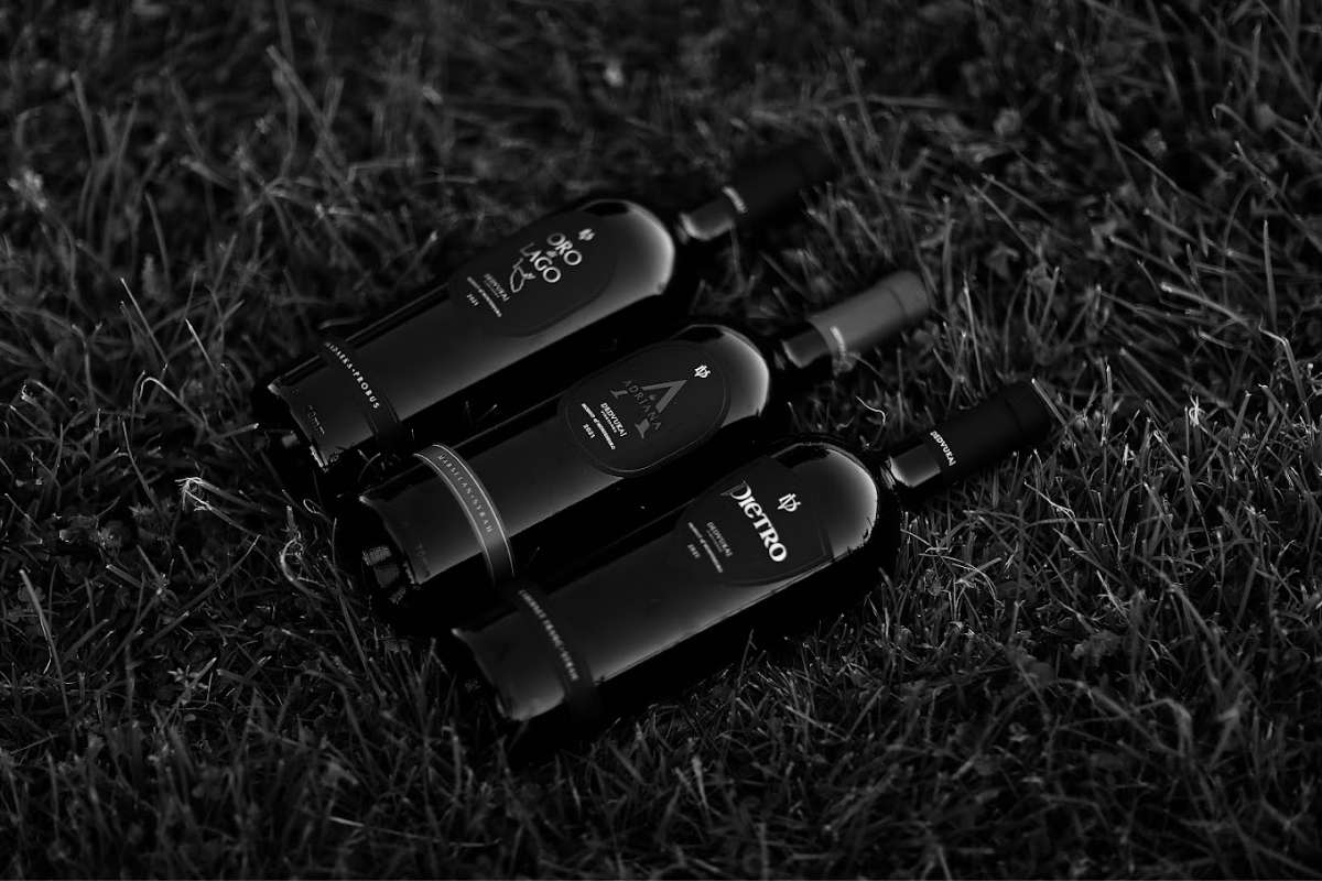 Red wine bottle from Dedvukaj Vineyards