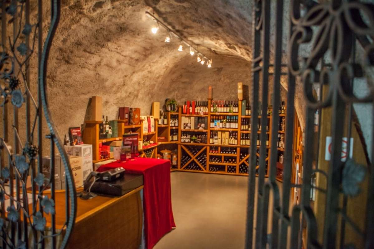 Wine shop inside the Šipčanik cellar at Plantaže 13. jul Montenegro