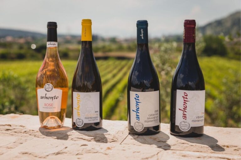 Arhotno wine collection displayed elegantly Krgović winery