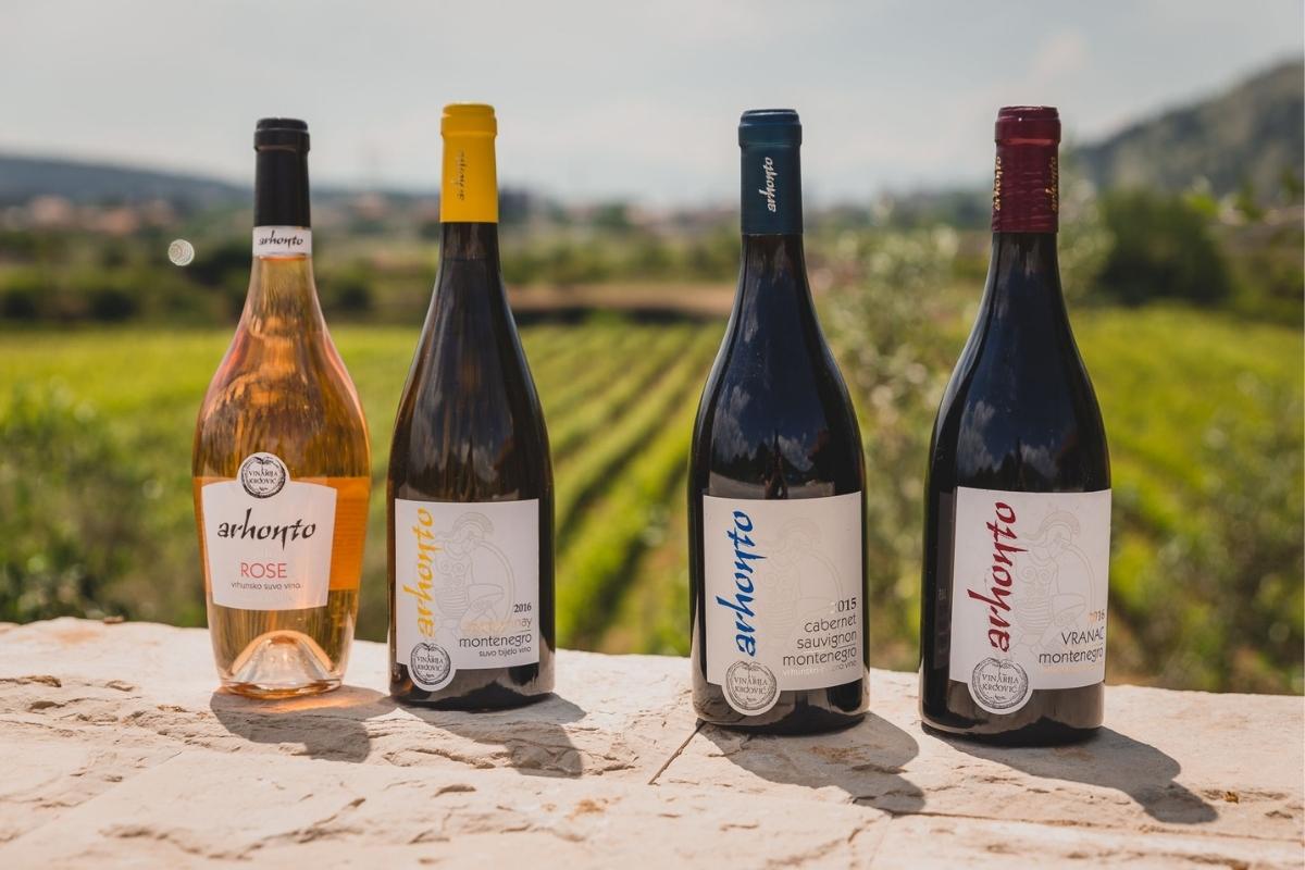 Arhotno wine collection displayed elegantly Krgović winery