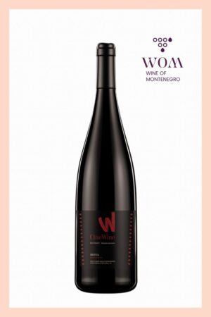 CineWine Vukčević Erotika 2018 – a rich, full-bodied red wine from Montenegro, blending Merlot and Cabernet Sauvignon. Notes of dark berries, spice, and subtle oak. Ideal with grilled meats and hearty dishes.