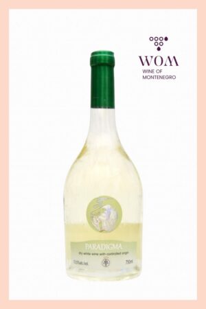 Milović Paradigma 0,75L – dry white wine made from Chardonnay, with aromas of citrus, green apple, and delicate white flowers. Bright, elegant, with mineral backbone and balanced acidity. Perfect with seafood, chicken, soft cheeses