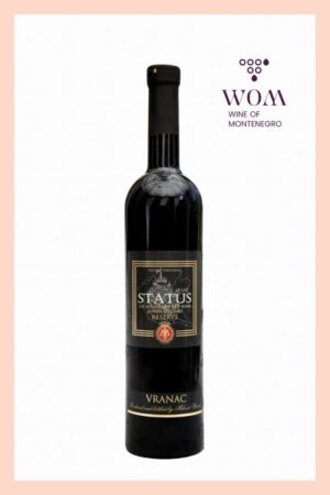 Milović Status Reserve 2010 – a powerful, character-driven dry red wine from Montenegro, made from 100% Vranac. Rich bouquet of ripe forest fruits and vanilla, with rounded tannins and a bold, expressive finish. Ideal with red meats, game, and mature cheeses.