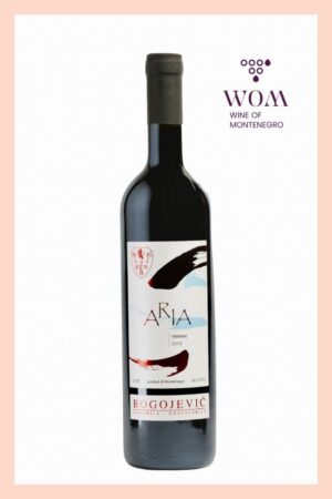 Aria Vranac by Bogojević Winery, Montenegro. Full-bodied red wine with rich dark fruit flavor, silky tannins, and traditional Montenegrin character.