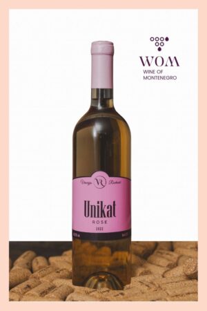 Racković Unikat Rosé 2022 – light, refreshing dry rosé with red berry and subtle floral aromas. Perfect with salads, seafood, and light dishes.