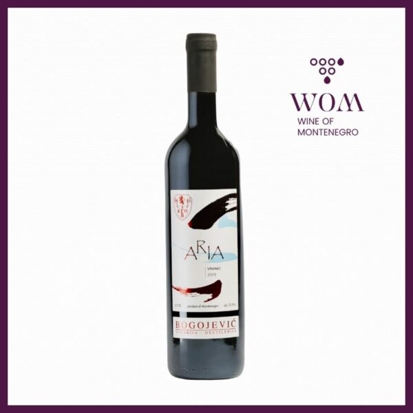 Red wine Aria Vranac from Bogojević winery Montenegro