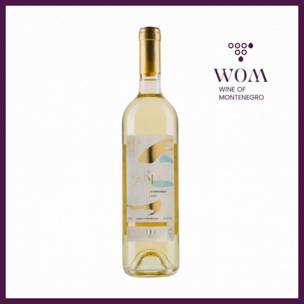 White wine Aria Chardonnay from Bogojević winery Montenegro